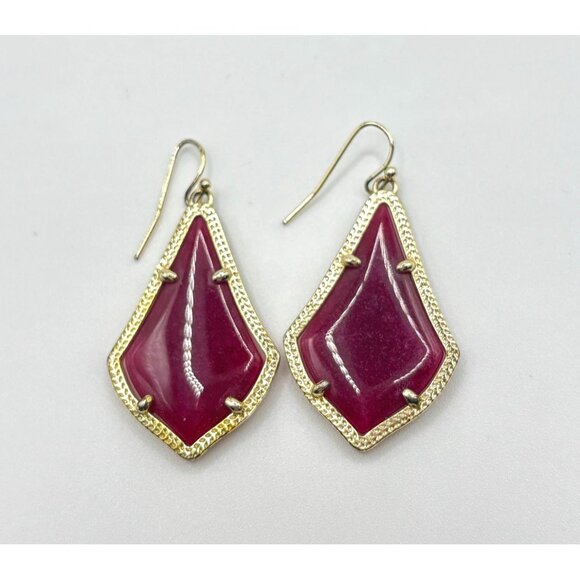 Kendra Scott Burgundy Earrings in Gold - Picture 2 of 9